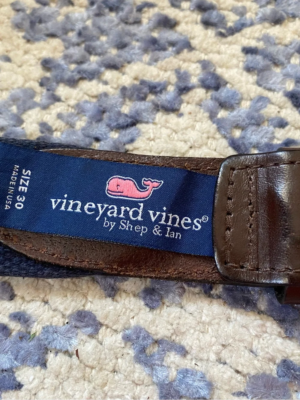 Gonzaga College High School Vineyard  Vines Ribbon Leather Belt Sz 30